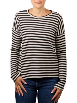 Image of Armedangels Palinaa T-Shirt Knitted Stripe kitt-black