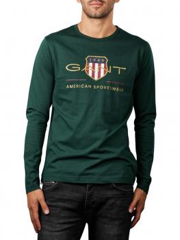 Image of Gant Archive Shield T-Shirt Longsleeve tartan green