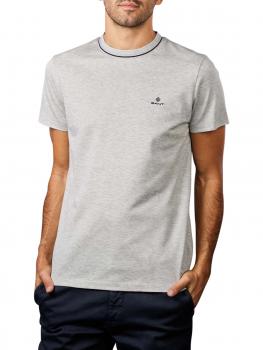Image of Gant Smart Casual T-Shirt crew neck light grey melange
