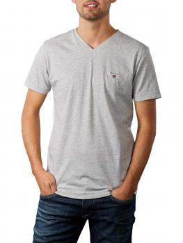 Image of Gant Original Slim T-Shirt V-Neck light grey melange