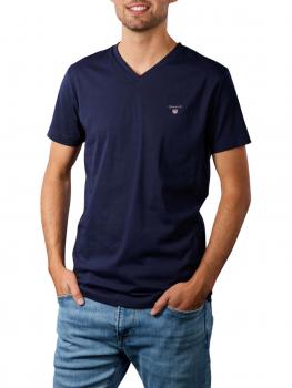 Image of Gant Original Slim T-Shirt V-Neck evening blue