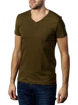 Image of Tommy Hilfiger Stretch T-Shirt Slim V Neck dark olive