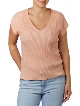 Image of Yaya Rib Sweater Cap Sleeve apricot