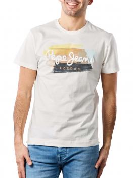 Image of Pepe Jeans Aegir Printed T-Shirt Crew Neck Natural