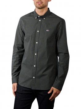 Image of Tommy Jeans Heather Gingham Shirt dark olive