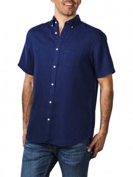 Image of Gant Reg Linen Shirt SS BD navy