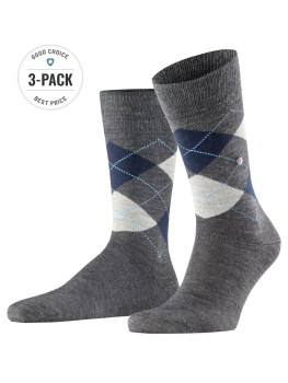 Image of Burlington 3-Pack Edinburgh Socks rock-limelight