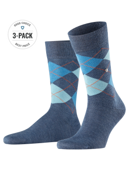 Image of Burlington 3-Pack Edinburgh Socks dark blue