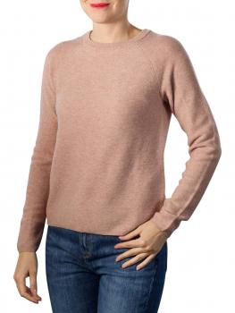 Image of Mix Ribbed Round Neck Sweater faded pink melange