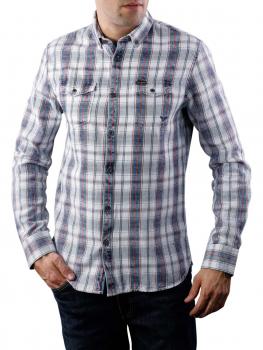 Image of PME Legend Long Sleeve Shirt Indigo Check 590