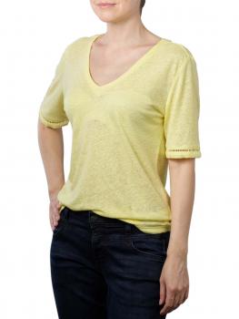 Image of Yaya Linen V-Neck T-Shirt lemon