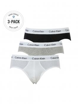 Image of Calvin Klein Hip Brief Underpants 3 Pack Black/White/Grey