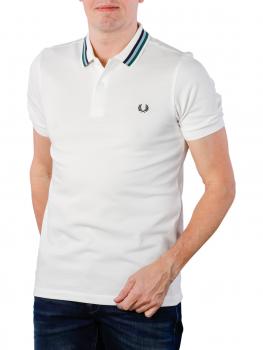 Image of Fred Perry Bomber Stripe Piqué Shirt snow white