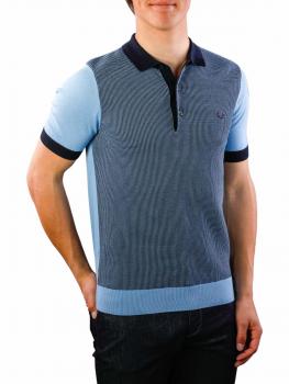 Image of Fred Perry Two Colour Knitted Shirt sky