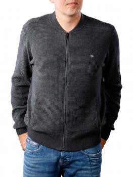 Image of Fynch-Hatton Cardigan 2 Tone Structure charcoal ashgrey