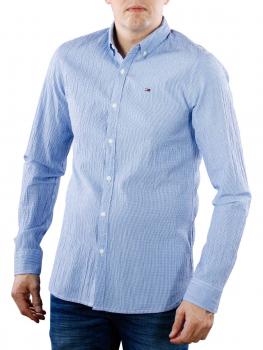 Image of Tommy Jeans Essential Seersucker Shirt nautical blue
