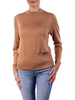 Image of Maison Scotch Lightweight Knit Pullover Fitted Waist camel